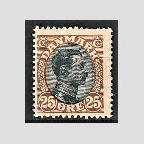 FRIMRKER DANMARK | 1918-20 - AFA 101 - Chr. X 25 re brun/sort - Ubrugt