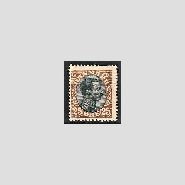 FRIMRKER DANMARK | 1918-20 - AFA 101 - Chr. X 25 re brun/sort - Ubrugt