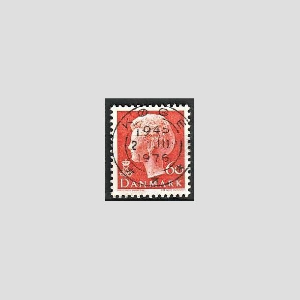 FRIMRKER DANMARK | 1974 - AFA 572 - Dronning Margrethe - 60 re orange - Pragt Stemplet Kge