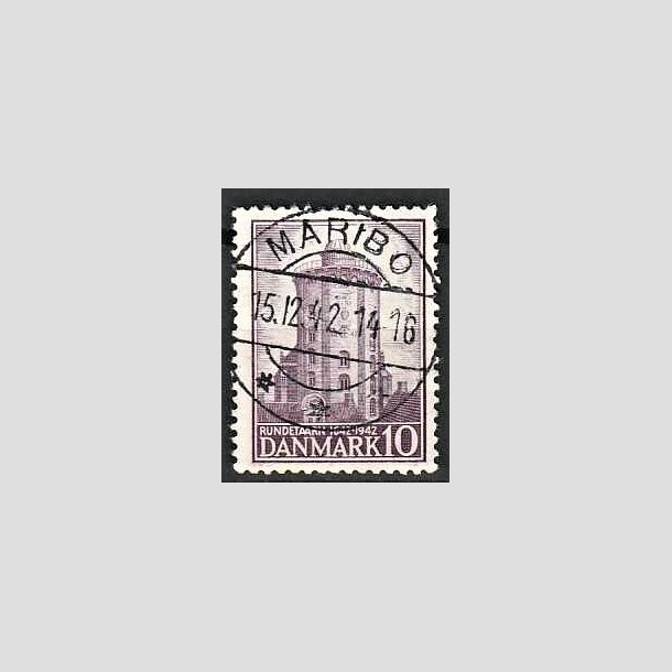 FRIMRKER DANMARK | 1942 - AFA 273 - Rundetrn 10 re violet - Lux Stemplet Maribo