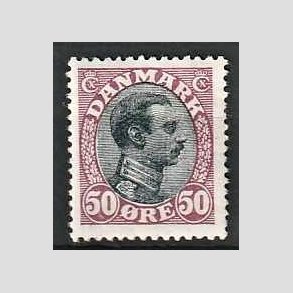 FRIMRKER DANMARK | 1918-20 - AFA 106 - Chr. X 50 re vinrd/sort - Ubrugt