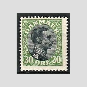 FRIMRKER DANMARK | 1918-20 - AFA 103 - Chr. X 30 re grn/sort - Ubrugt