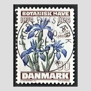 FRIM�RKER DANMARK | 1974 - AFA 577 - Botanisk Have 100 �r. - 90 �re brun/bl�/gr�n - Pragt Stemplet Frederiksv�rk