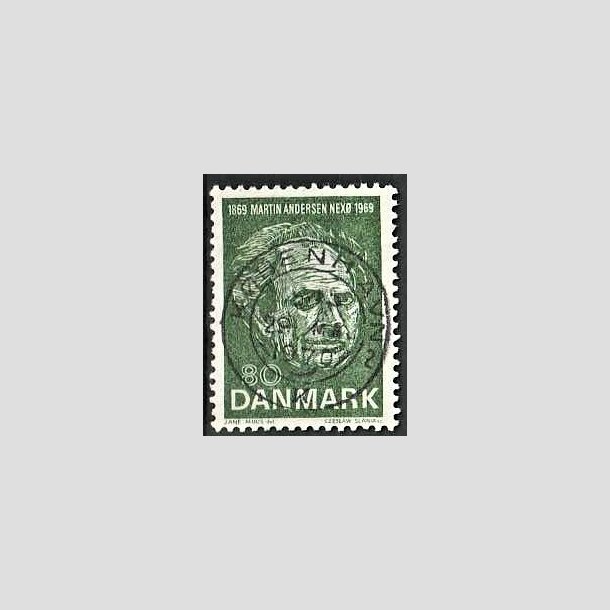 FRIMRKER DANMARK | 1969 - AFA 485 - Martin Andersen Nex - 80 re grn - Pragt Stemplet Kbenhavn