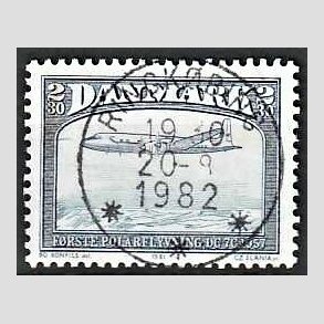 FRIM�RKER DANMARK | 1981 - AFA 740 - Flyvning - 2,30 Kr. sortbl�/bl� - Lux Stemplet Ringk�bing
