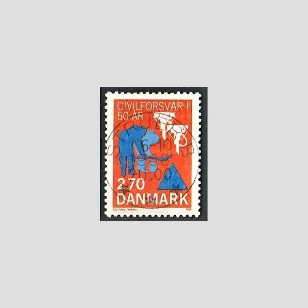 FRIMRKER DANMARK | 1988 - AFA 908 - Civilforsvaret 50 r. - 2,70 Kr. orange/bl - Pragt Stemplet Struer B