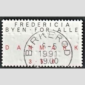 FRIMRKER DANMARK | 1990 - AFA 979 - Byen for alle - 3,50 Kr. sort/rd - Lux Stemplet Birkerd