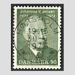 FRIM�RKER DANMARK | 1973 - AFA 542 - Johannes V. Jensen - 90 �re gr�n - Pragt Stemplet H�rsholm