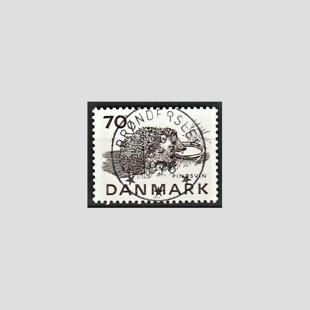 FRIMRKER DANMARK | 1975 - AFA 602 - Truede dyr - 70 re brun - Pragt Stemplet Brnderslev