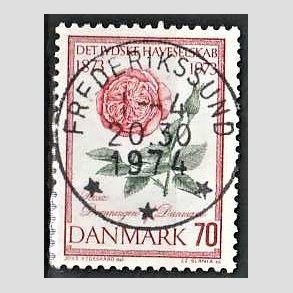 FRIM�RKER DANMARK | 1973 - AFA 546 - Jydske Haveselskab 100 �r - 70 �re rosa/gr�n/r�d - Pragt Stemplet Frederikssund