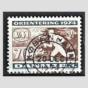 FRIM�RKER DANMARK | 1974 - AFA 575 - Orienteringsl�b WM - 70 �re flerfarvet - Pragt Stemplet K�benhavn