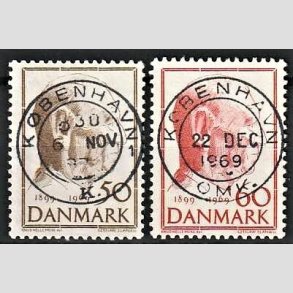 FRIM�RKER DANMARK | 1969 - AFA 480,481 - Fredrik IX 70 �r - 50 + 60 �re - Pragt Stemplet