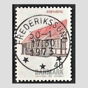 FRIM�RKER DANMARK | 1972 - AFA 538 - Dansk bygningskunst - 40 �re r�d/brun/sort - Pragt Stemplet Frederikssund