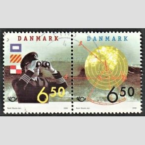 FRIMRKER DANMARK | 1998 - AFA 1181,1182 - 28 maj Sfart - 6,50 + 6,50 Kr. par flerfarvet - Pnt Stemplet