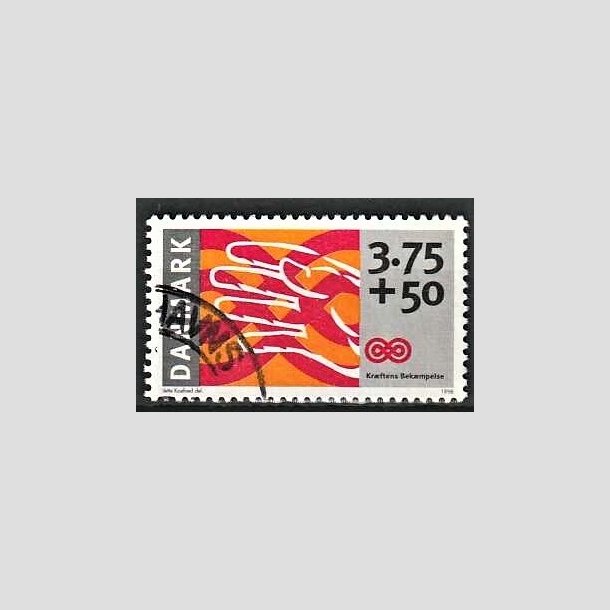 FRIMRKER DANMARK | 1998 - AFA 1186 - Krftens Bekmpelse - 3,75 Kr. + 50 re flerfarvet - Pnt Stemplet