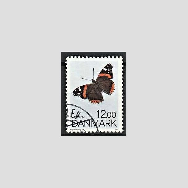 FRIMRKER DANMARK | 1993 - AFA 1040 - Sommerfugle - 12,00 Kr. flerfarvet - Pnt Stemplet