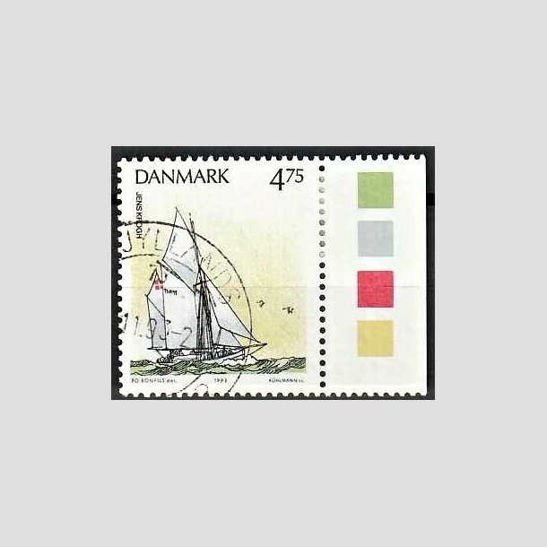 FRIMRKER DANMARK | 1993 - AFA 1046 - Sejlskibe - 4,75 Kr. flerfarvet - Pnt Stemplet