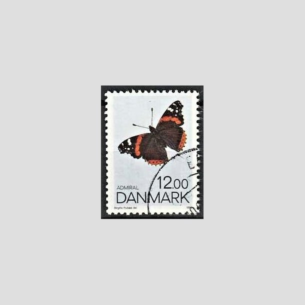 FRIMRKER DANMARK | 1993 - AFA 1040 - Sommerfugle - 12,00 Kr. flerfarvet - Pnt Stemplet