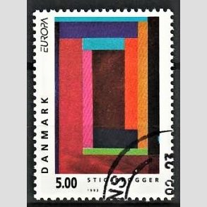 FRIMRKER DANMARK | 1993 - AFA 1042 - Nutidskunst - 5,00 Kr. flerfarvet - Pnt Stemplet
