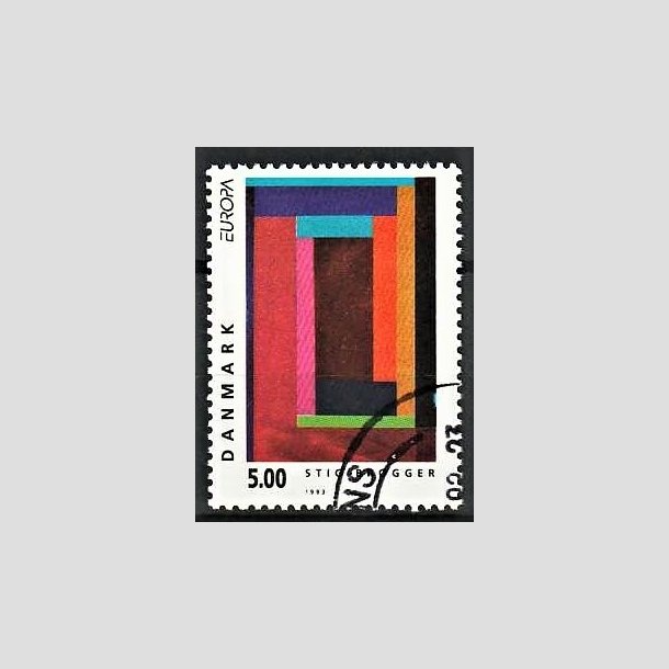 FRIMRKER DANMARK | 1993 - AFA 1042 - Nutidskunst - 5,00 Kr. flerfarvet - Pnt Stemplet