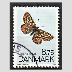 FRIMRKER DANMARK | 1993 - AFA 1039 - Sommerfugle - 8,75 Kr. flerfarvet - Pnt Stemplet
