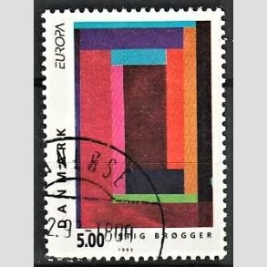 FRIMRKER DANMARK | 1993 - AFA 1042 - Nutidskunst - 5,00 Kr. flerfarvet - Pnt Stemplet