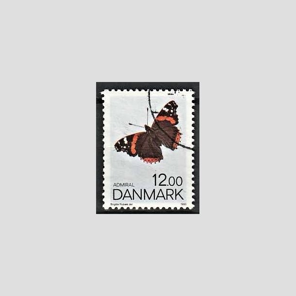 FRIMRKER DANMARK | 1993 - AFA 1040 - Sommerfugle - 12,00 Kr. flerfarvet - Pnt Stemplet