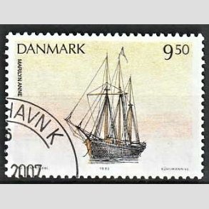 FRIMRKER DANMARK | 1993 - AFA 1048 - Sejlskibe - 9,50 Kr. flerfarvet - Pnt Stemplet