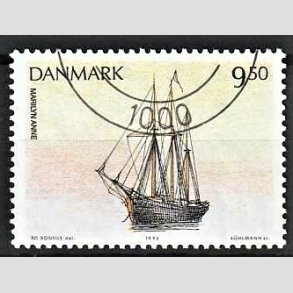 FRIMRKER DANMARK | 1993 - AFA 1048 - Sejlskibe - 9,50 Kr. flerfarvet - Pnt Stemplet