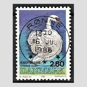 FRIM�RKER DANMARK | 1986 - AFA 866 - Danske fugle - 2,80 Kr. flerfarvet - Pragt Stemplet R�nne