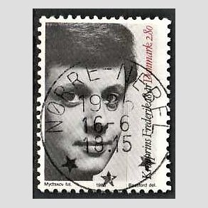 FRIM�RKER DANMARK | 1986 - AFA 858 - Kronprins Frederik 18 �r - 2,80 Kr. sort/r�d - Pragt Stemplet N�rre-Nebel