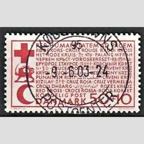 FRIM�RKER DANMARK | 1966 - AFA 441F - Dansk R�de Kors - 50 + 10 �re r�d - Lux Stemplet