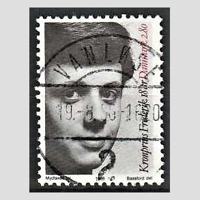 FRIM�RKER DANMARK | 1986 - AFA 858 - Kronprins Frederik 18 �r - 2,80 Kr. sort/r�d - Pragt Stemplet Vanl�se