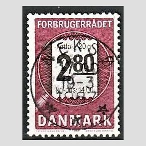 FRIM�RKER DANMARK | 1987 - AFA 878 - Forbrugerr�det 40 �r. - 2,80 Kr. lilla/sort - Pragt Stemplet Neks�