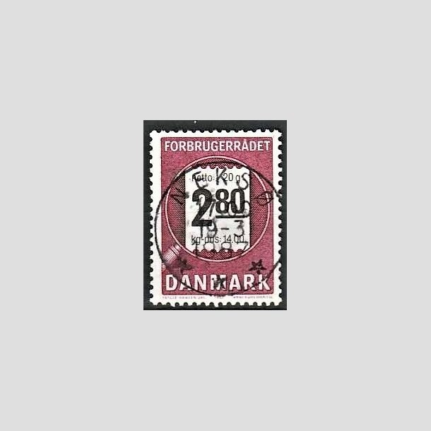 FRIMRKER DANMARK | 1987 - AFA 878 - Forbrugerrdet 40 r. - 2,80 Kr. lilla/sort - Pragt Stemplet Neks