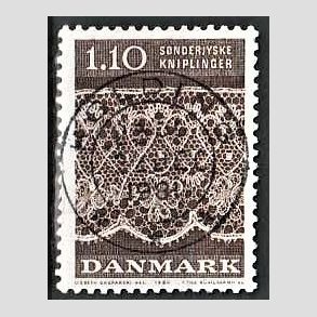 FRIM�RKER DANMARK | 1980 - AFA 711 - S�nderjyske kniplinger - 1,10 Kr. brun - Pragt Stemplet Kolding