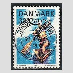FRIM�RKER DANMARK | 1985 - AFA 837 - Sport - 3,80 Kr. flerfarvet - Pragt Stemplet Nordsj�lland