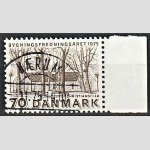 FRIM�RKER DANMARK | 1975 - AFA 591 - Bygningsfredning - 70 �re brun - Pragt Stemplet N�rum