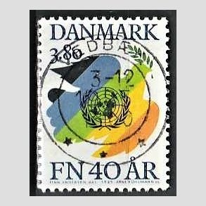 FRIM�RKER DANMARK | 1985 - AFA 841 - FN 40 �r - 3,80 Kr. flerfarvet - Lux Stemplet Vedb�k