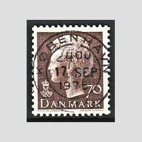 FRIMRKER DANMARK | 1974 - AFA 573 - Dronning Margrethe - 70 re brun - Pragt Stemplet Kbenhavn