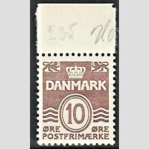 FRIMRKER DANMARK | 1937 - AFA 235 - Blgelinie 10 re brun - Postfrisk