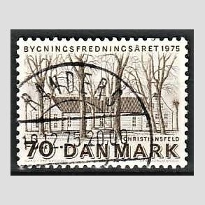 FRIM�RKER DANMARK | 1975 - AFA 591 - Bygningsfredning - 70 �re brun - Pragt Stemplet Randers