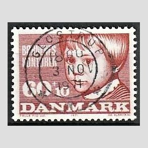 FRIMRKER DANMARK | 1971 - AFA 512 - Brnenes kontor - 60 + 10 re brunrd - Pragt Stemplet Glostrup