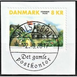 FRIM�RKER DANMARK | 2017 - AFA 1911 - Sommerhuse - 8,00 kr. flerfarvet p� klip - Pragt Stemplet Holstebro