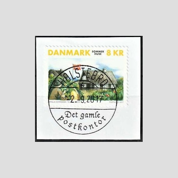 FRIMRKER DANMARK | 2017 - AFA 1911 - Sommerhuse - 8,00 kr. flerfarvet p klip - Pragt Stemplet Holstebro