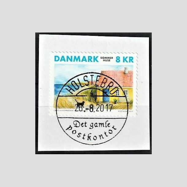 FRIMRKER DANMARK | 2017 - AFA 1913 - Sommerhuse - 8,00 kr. flerfarvet p klip - Pragt Stemplet Holstebro