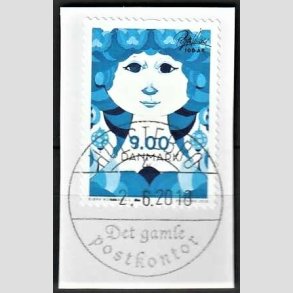 FRIM�RKER DANMARK | 2018 - AFA 1925 - Bj�rn Wiinblad - 9,00 kr. flerfarvet p� klip - Pragt Stemplet Holstebro