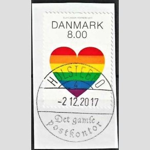 FRIM�RKER DANMARK | 2017 - AFA 1900 - Pride. - 8,00 kr. flerfarvet p� klip - Pragt Stemplet Holstebro