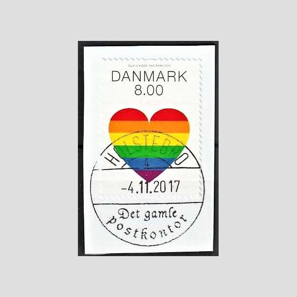 FRIMRKER DANMARK | 2017 - AFA 1900 - Pride. - 8,00 kr. flerfarvet p klip - Pragt Stemplet Holstebro
