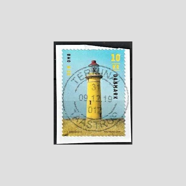 FRIMRKER DANMARK | 2019 - AFA 1969 - Fyrtrne - 10,00 Kr. flerfarvet p klip - Pragt Stemplet